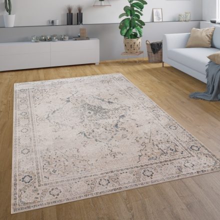 Vintage hatású keleti mintás klasszikus szőnyeg nappaliba krém 200x280 cm