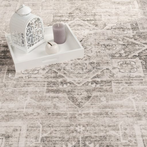 Nagyméretű nappali szőnyeg - csúszásmentes, keleti mintás, bézs színű, 240x340 cm