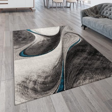 Modern absztrakt mintás designer szőnyeg szürke-kék 80x150 cm