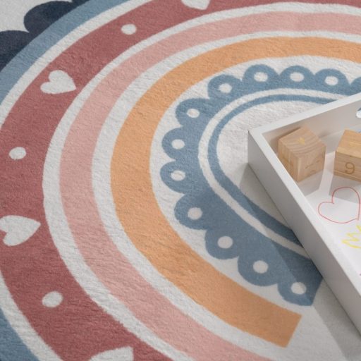 puha csuszasmentes szines gyerekszonyeg szivarvanyos 140x200 cm