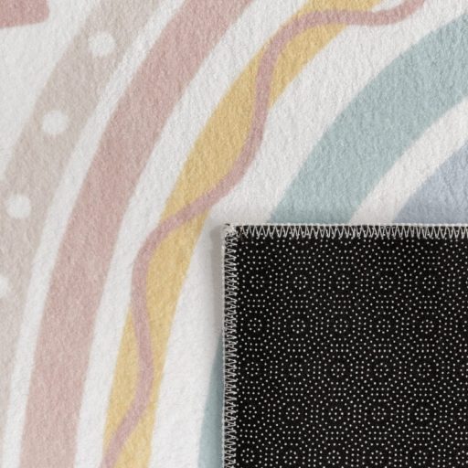 kislany szonyeg bezs-pink szivarvany mintas csuszasmentes 140x200 cm