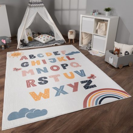 Puha csúszásmentes gyerekszőnyeg színes betűk gyerekszoba szőnyeg 160x220 cm