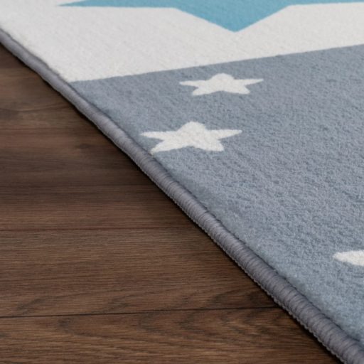 Liza gyerekszoba szőnyeg kisfiú- csúszásmentes, rakéta, kék színű, 80x150 cm