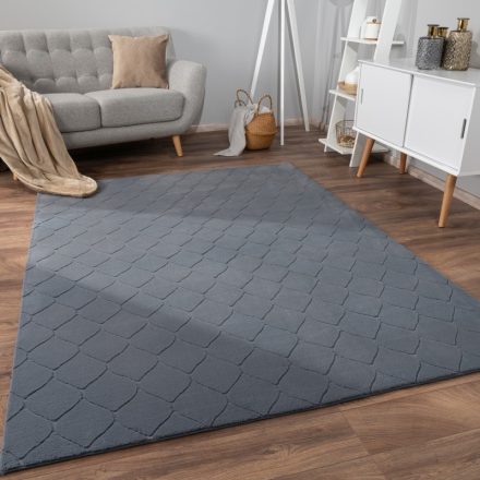 Marokkói mintás szőnyeg nappaliba 3D hatású antracit szőnyeg 60x100 cm