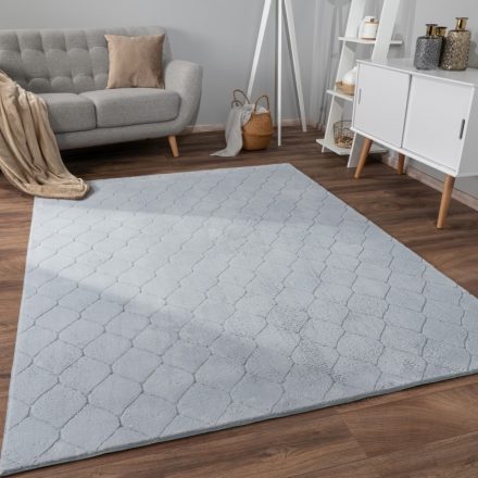 Marokkói mintás szőnyeg nappaliba 3D hatású - szürke szőnyeg 120x160 cm