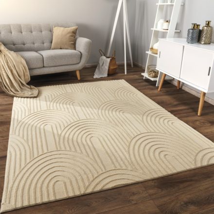 3D skandináv szőnyeg nappaliba - bézs modern 240x340 cm