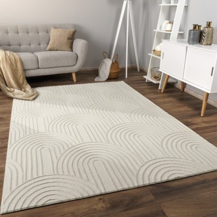 3D skandináv szőnyeg nappaliba - krém modern 160x220 cm
