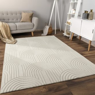3D skandinav nappali szonyeg, krem modern szonyeg 120x160 cm