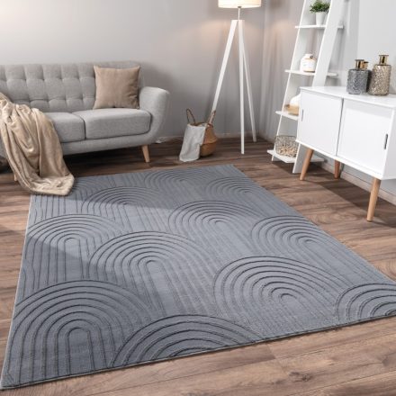 3D skandináv szőnyeg nappaliba - antracit modern 240x340 cm