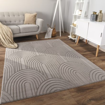 3D skandináv szőnyeg nappaliba - szürke modern 240x340 cm