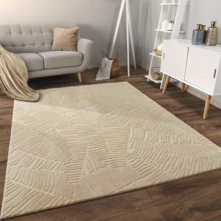 Skandináv szőnyeg nappaliba 3D - bézs modern szőnyeg 240x340 cm