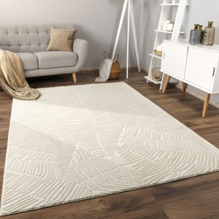 Skandináv szőnyeg nappaliba 3D - krém modern szőnyeg 240x340 cm