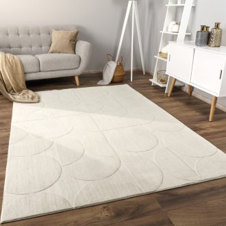 Skandinav nappali szonyeg 3D geometria mintas - krem szonyeg 160x220 cm
