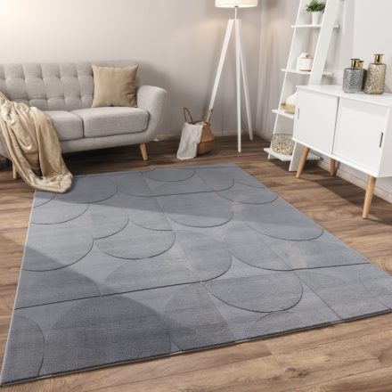 Skandináv szőnyeg nappaliba 3D geometria modern - antracit szőnyeg 240x340 cm
