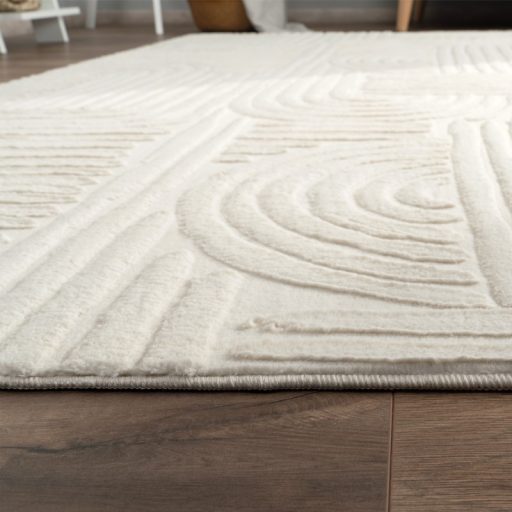 Nappali szonyeg, skandinav 3D hatasu krem szonyeg 120x160 cm