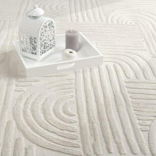 Nappali szonyeg, skandinav 3D hatasu krem szonyeg 120x160 cm