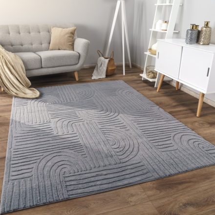 Skandináv szőnyeg nappaliba 3D modern - antracit szőnyeg 240x340 cm