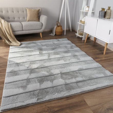 Szürke 3D modern szőnyeg nappaliba puha szőnyeg egyszínű 60x100 cm