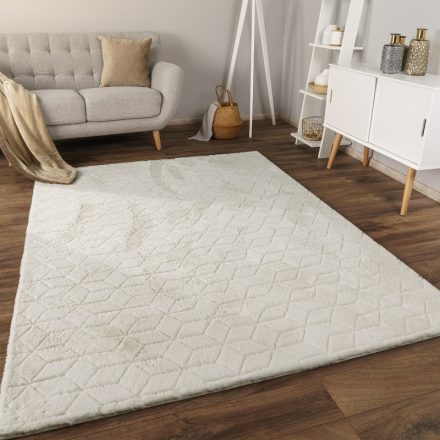 Krém shaggy szőnyeg egyszínű skandináv szőnyeg nappaliba 160x220 cm