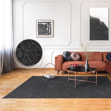 Skandináv szőnyeg nappaliba egyszínű antracit szőnyeg 200x280 cm