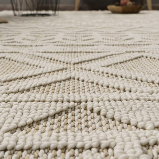 Szonyeg nappaliba - skandinav, ethno, rojtos, krem, 80x150 cm, Milo