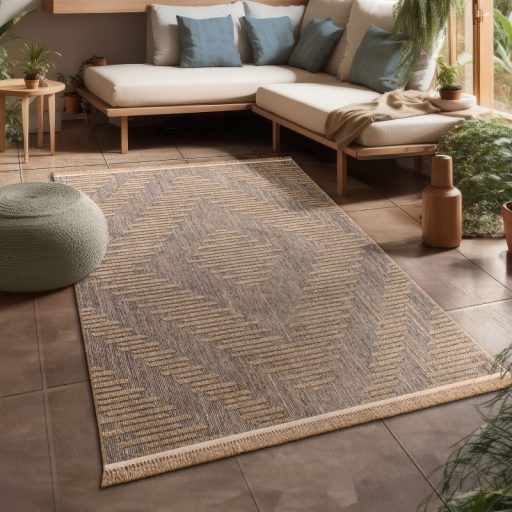 strapabiro bezs kulteri szonyeg rombusz mintaval 80x150 cm