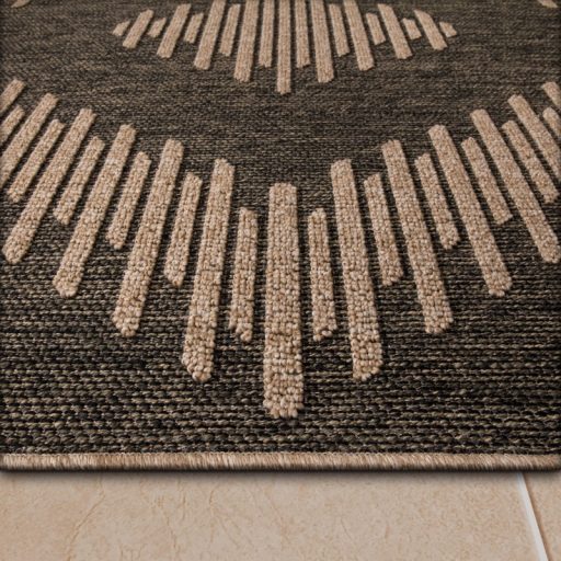 bezs-antracit kulteri szonyeg rombusz mintaval 80x150 cm