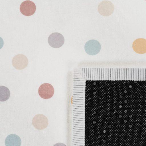 Gyerek szőnyeg lányoknak - csúszásmentes, puha, pöttyös, krém, 160x220 cm 