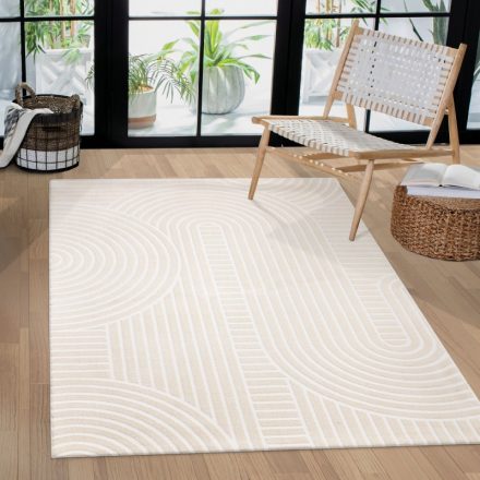 Krém 3D skandináv szőnyeg nappaliba egyszínű szőnyeg 160x220 cm