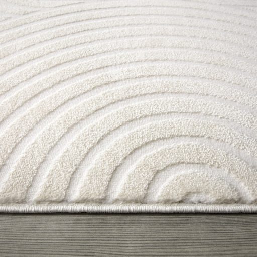 Nagymeretu nappali szonyeg - krem, 3D, skandinav, rovid szalu, 200x290 cm, Leon