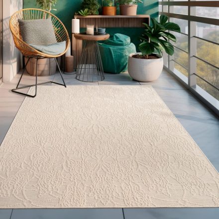 Kültéri mosható szőnyeg 3D keleti mintával konyhai szőnyeg krém 240x340 cm