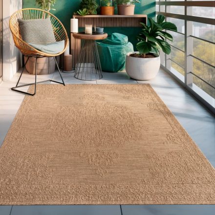 Kültéri szőnyeg 3D keleti klasszikus mintával mosható bézs 240x340 cm