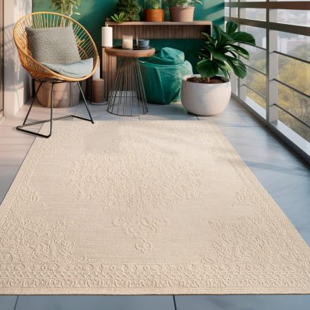 Kültéri szőnyeg 3D keleti klasszikus mintával mosható - krém 160x220 cm