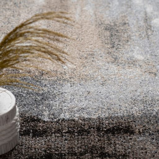 Modern szonyeg nappaliba - fetett hatasu, bezs szinu, 120x160 cm