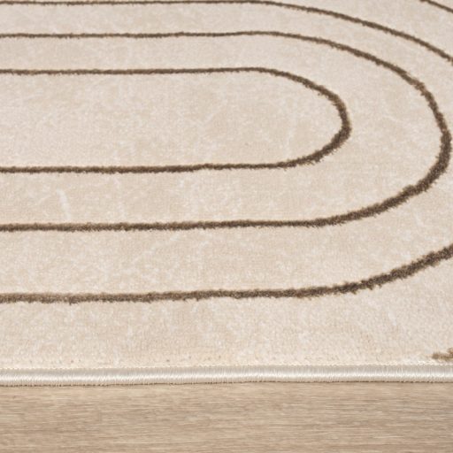 Modern szonyeg nappaliba - krem-bezs, skandinav, absztrakt mintaval, 80x150 cm