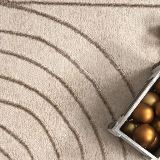 Modern szonyeg nappaliba - krem-bezs, skandinav, absztrakt mintaval, 80x150 cm