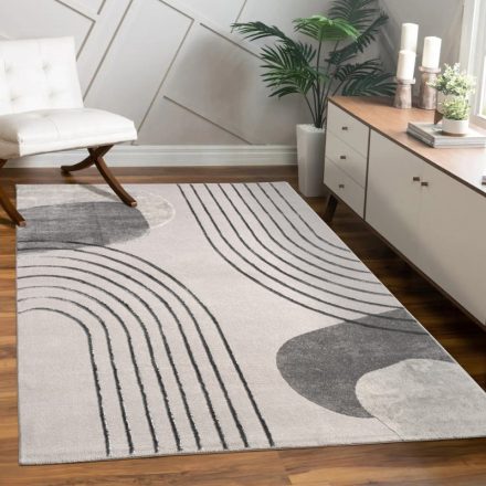 Skandináv szürke absztrakt modern szőnyeg nappaliba 80x300 cm