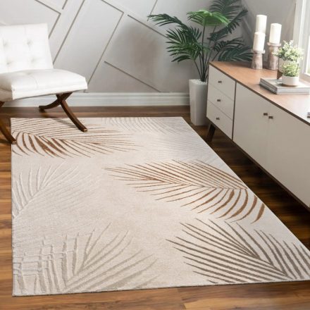 Modern szőnyeg pálmalevél skandináv szőnyeg krém-bézs 80x150 cm