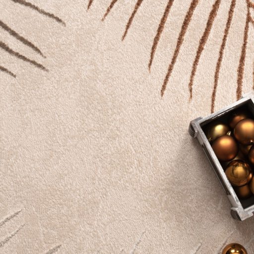 Nagymeretu modern szonyeg - krem-bezs, skandinav, palmalevel, 200x290 cm