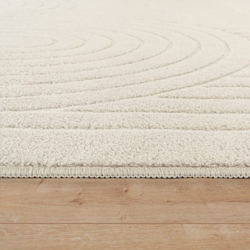 moshato puha 3D modern szonyeg absztrakt krem 120 cm kerek