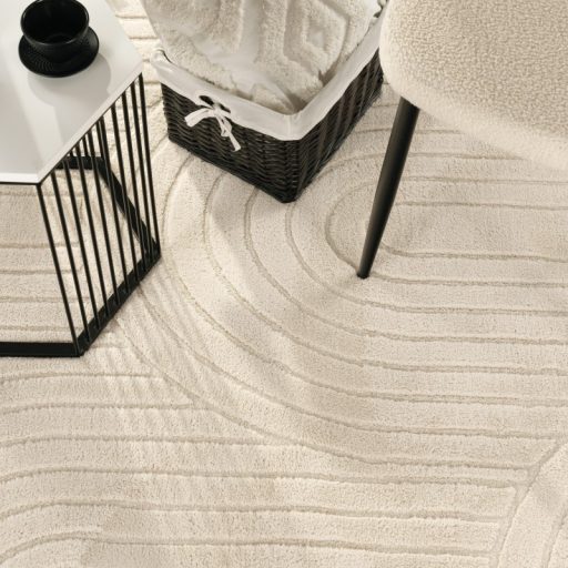 moshato puha 3D modern szonyeg absztrakt krem 160 cm kerek