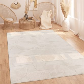 moshato 3D modern szonyeg geometria mintaval krem 160x220 cm