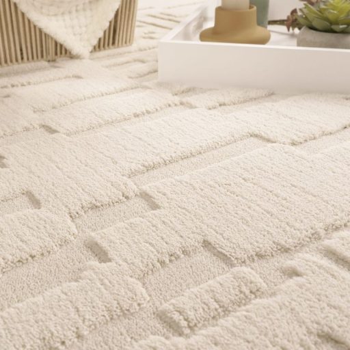 Modern szonyeg nappaliba - moshato, skandinav stilusu, 3D, krem, 120x160 cm