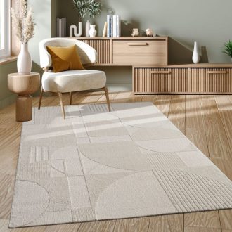 Modern nappali szonyeg - absztrakt, krem szonyeg, 80x150 cm