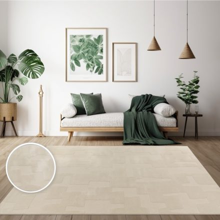 Modern szőnyeg nappaliba 3D hatású - krém 240x340 cm