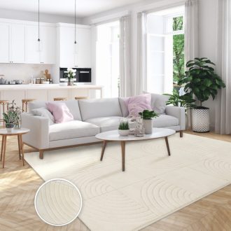 Modern szonyeg nappaliba - 3D, absztrakt, geometria mintas,  krem, 160x230 cm, Gina