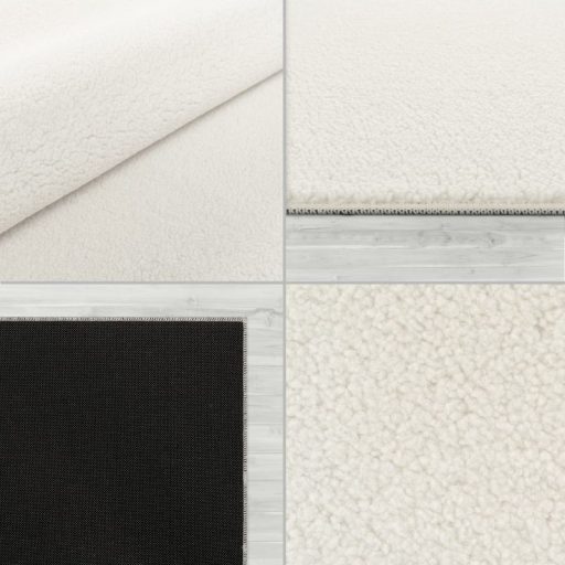 Modern szonyeg nappaliba - krem, moshato, puha, nappali szonyeg, Teddy, 120x160 cm