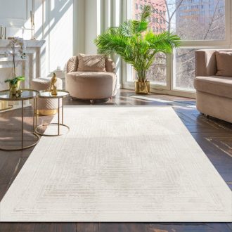 Szonyeg nappaliba - krem, skandinav, 3D, rovid szalu, 80x300 cm, Mya