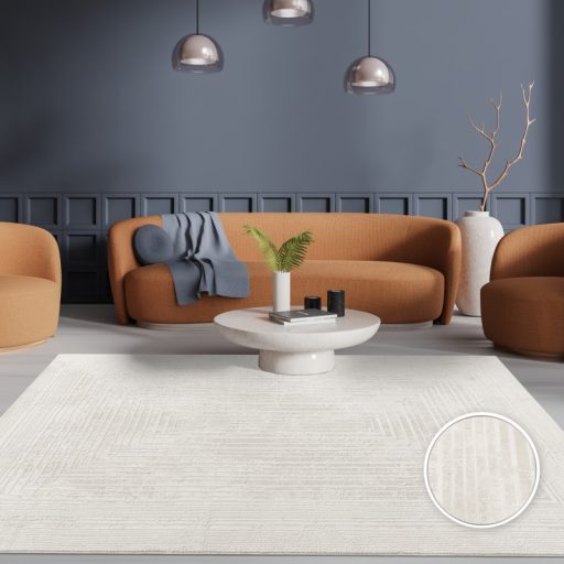 Szonyeg nappaliba - krem, skandinav, 3D, rovid szalu, 80x150 cm, Mya