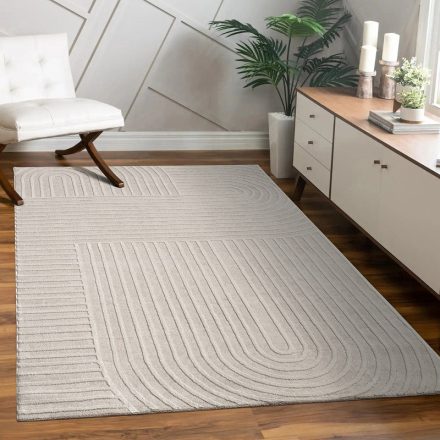 Skandináv szőnyeg nappaliba 3D szőnyeg geometria krém  80x300 cm